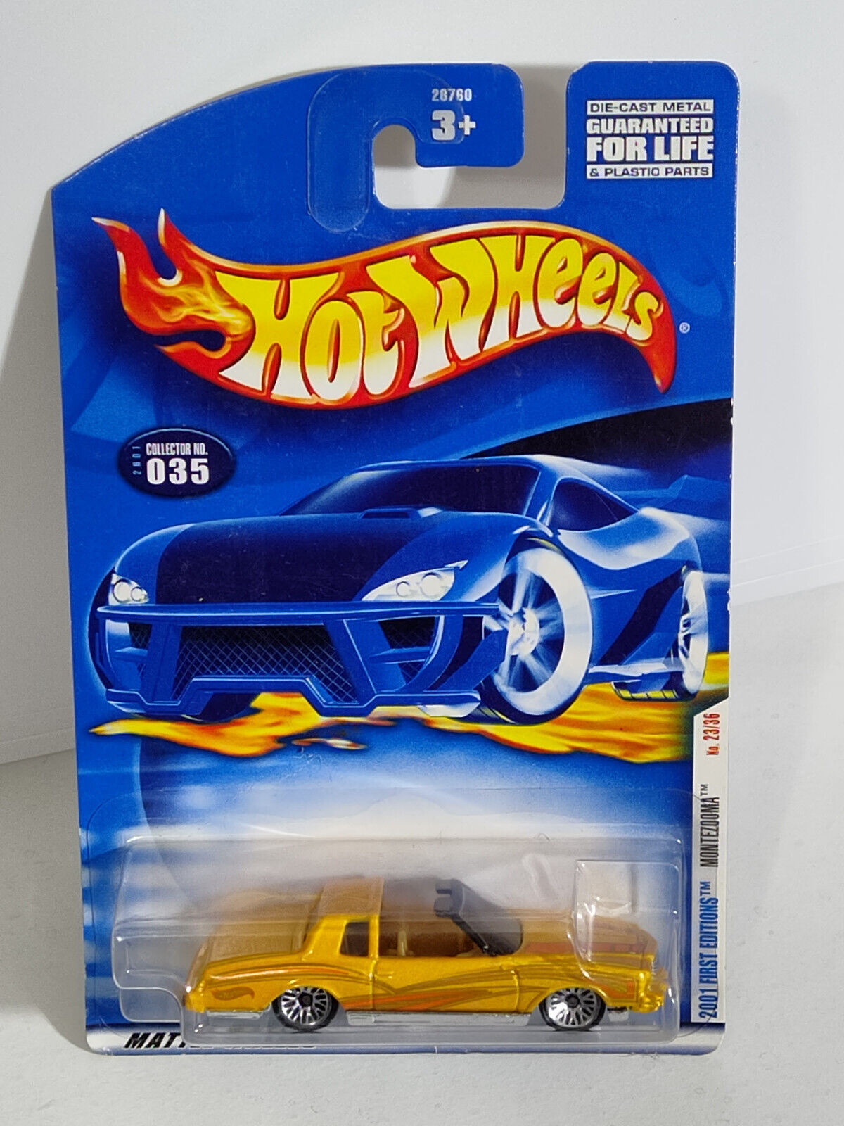 Hot Wheels 2001 First Editions #23 Montezooma BOTTOM CARD TORN (Loc U)