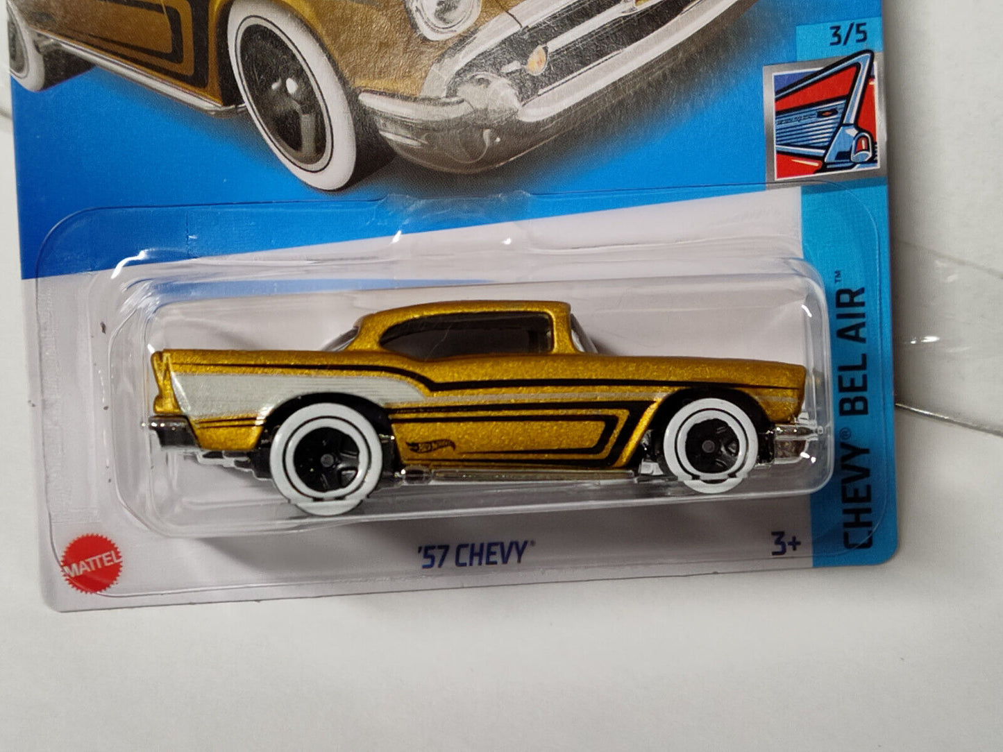 Hot Wheels #044 Mainline Chevy Bel Air Series '57 Chevy Gold