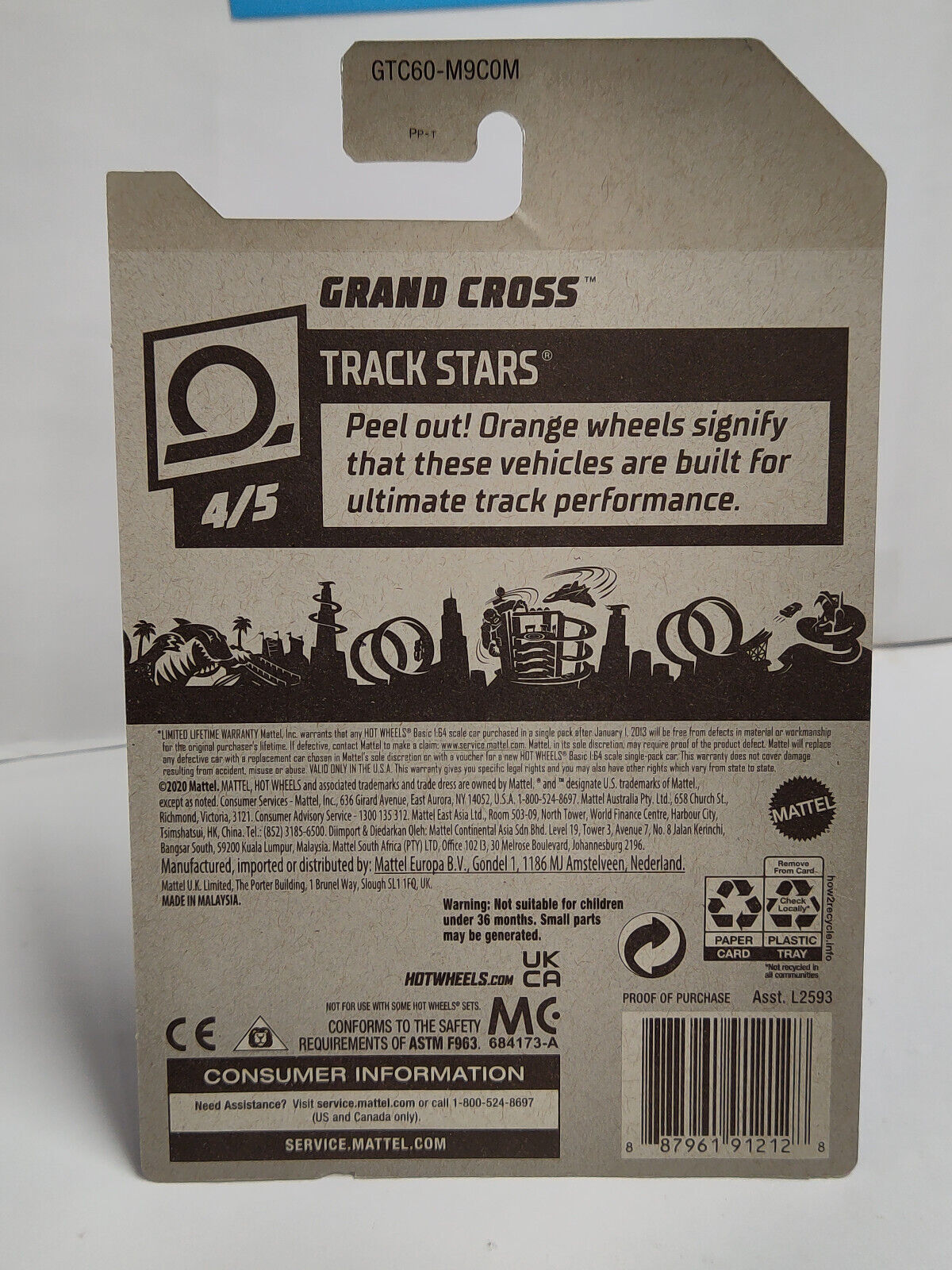 Hot Wheels #123 Mainline Track Stars Series #4 Grand Cross PGHOOKCREASED/Card Cr