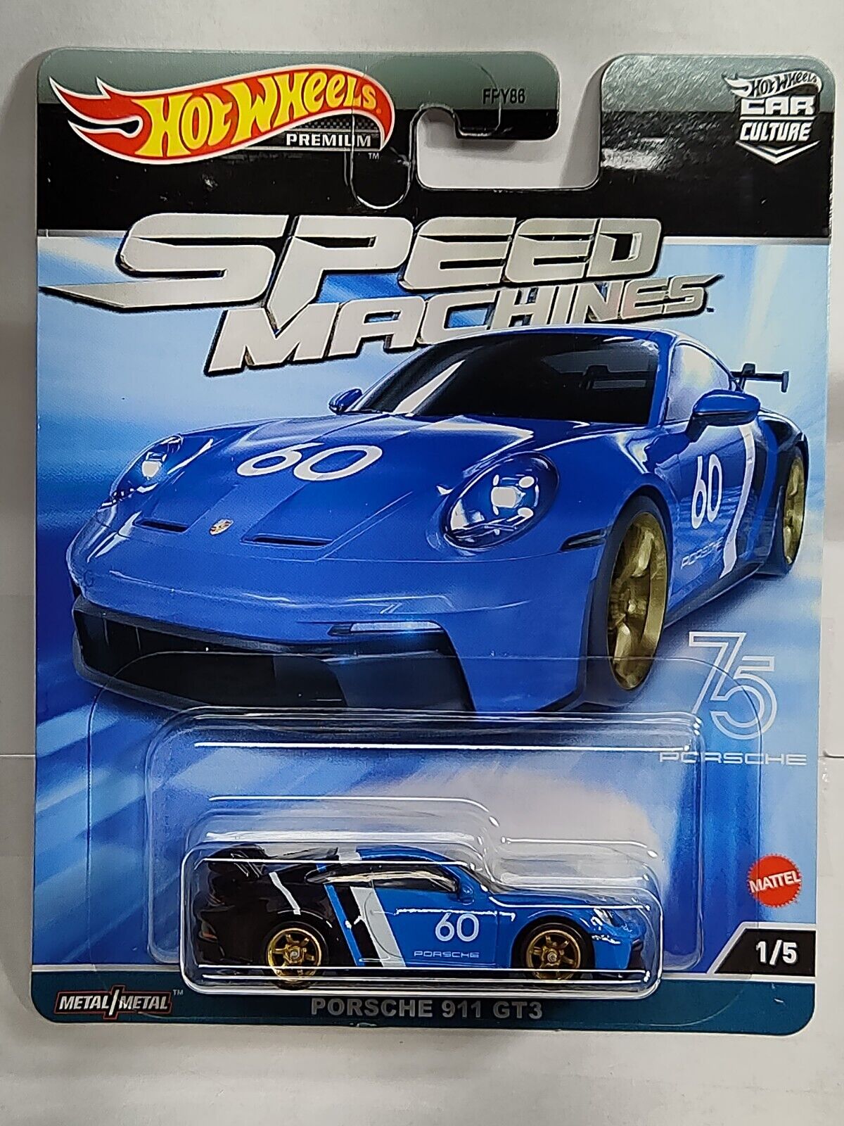 Hot Wheels HKC44 Speed Machines Series #1 Porsche 911 GT3 CREASES CENTER(Bx18)