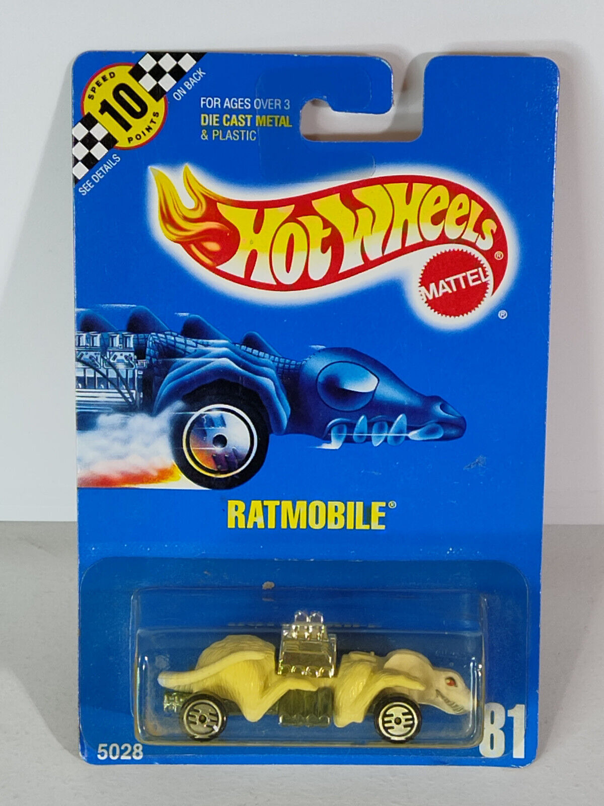 Hot Wheels #081 Ratmobile BLISTER YELLOWISH CARD CREASED (LocU)