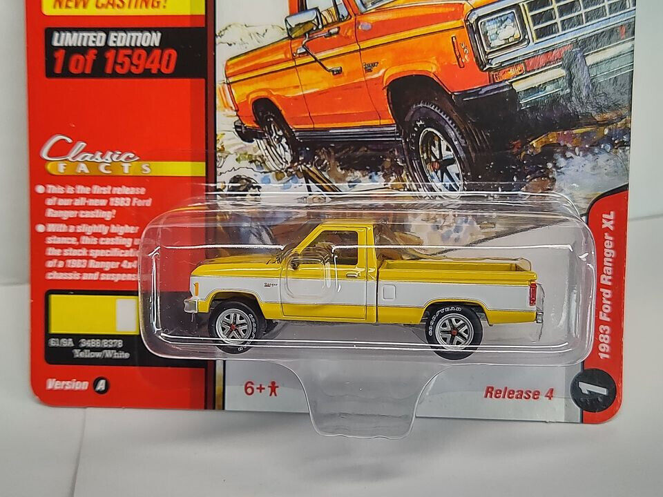 Johnny Lightning Classic Gold Collection 1983 Ford Ranger XL  Yellow