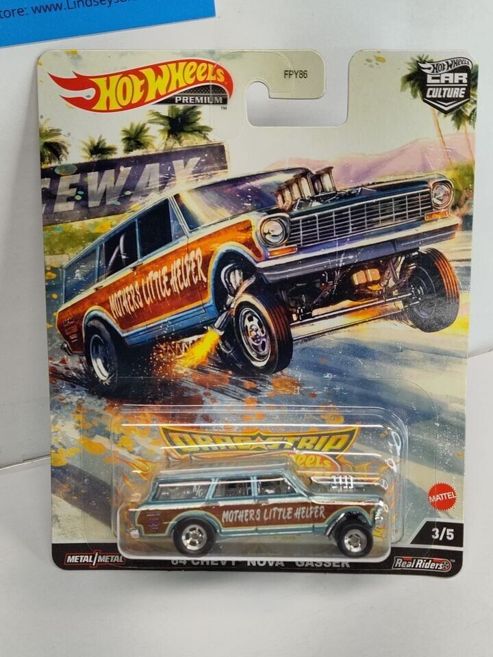 Hot Wheels HCK21 Drag Strip Demons Series #3  '64 Chevy Nova Gasser (Loc 27/40)