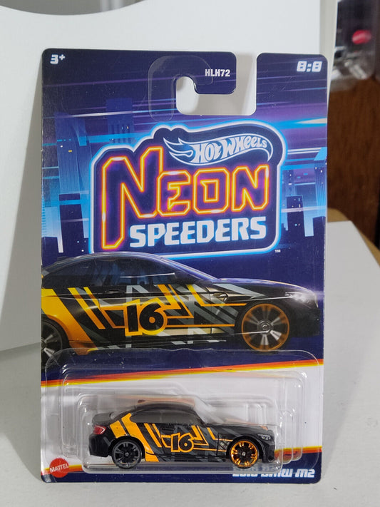 Hot Wheels #HLH80 Neon Speeders Series #8 2016 BMW M2 INDENTATIONS ON CARD(Lc E)