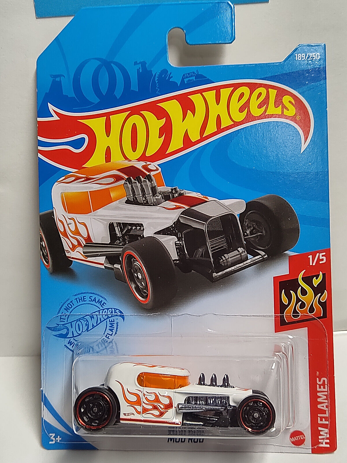 Hot Wheels #189 Mainline Flames Series #1 Mod Rod White