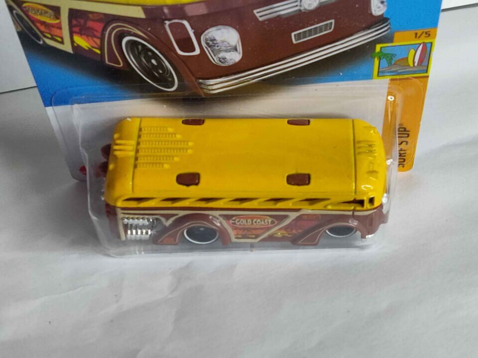 Hot Wheels #024 Surf's Up Series #1 Surfin School Bus BLISTR CRACKED (Wall 2)