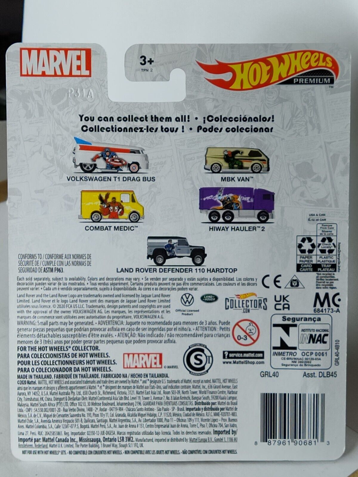 Hot Wheels GRL40  Premium Pop Culture Marvel Series #4 Hiway Hauler 2