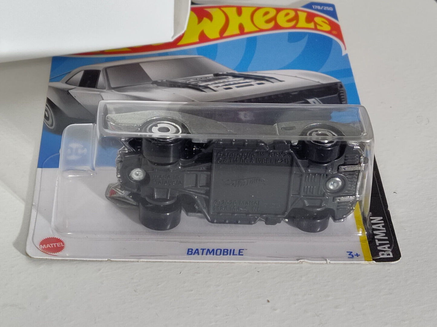 Hot Wheels #178 Batman Series #5 Batmobile ZAMAC  PEGHOOK CREASED (Loc F)