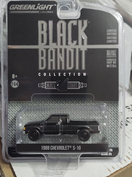 GreenLight Black Bandit Series 1988 Chevrolet S-10  1:64 Scale