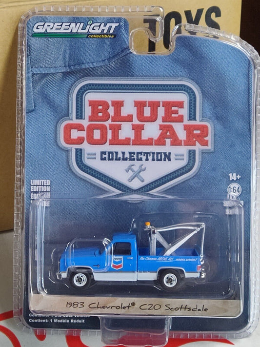 GreenLight Blue Collar Series CHEVRON  1983 Chevrolet C20 Scottsdale  1:64 Scale