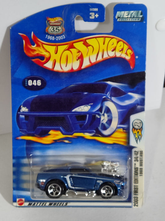 Hot Wheels 2003 First Edition #34 1968 Ford Mustang UPPER RH TAB BENT (Loc U)