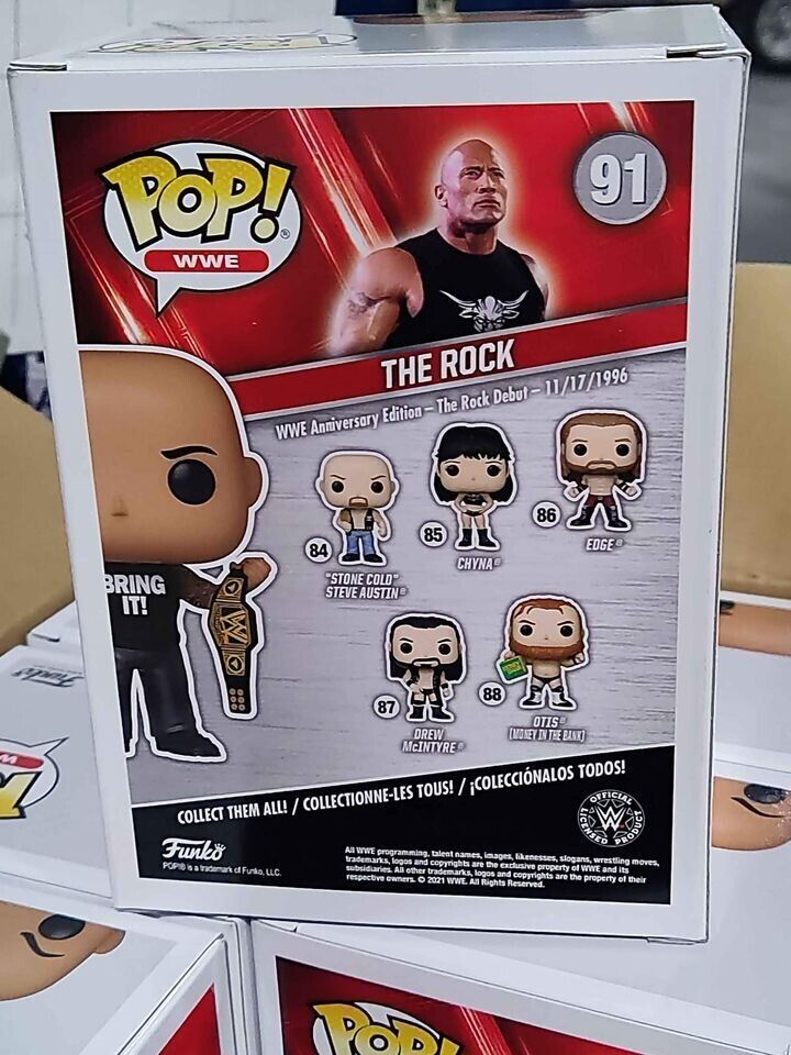 Funko Pop WWE  #91  The Rock  Entertainment Earth Exclusive