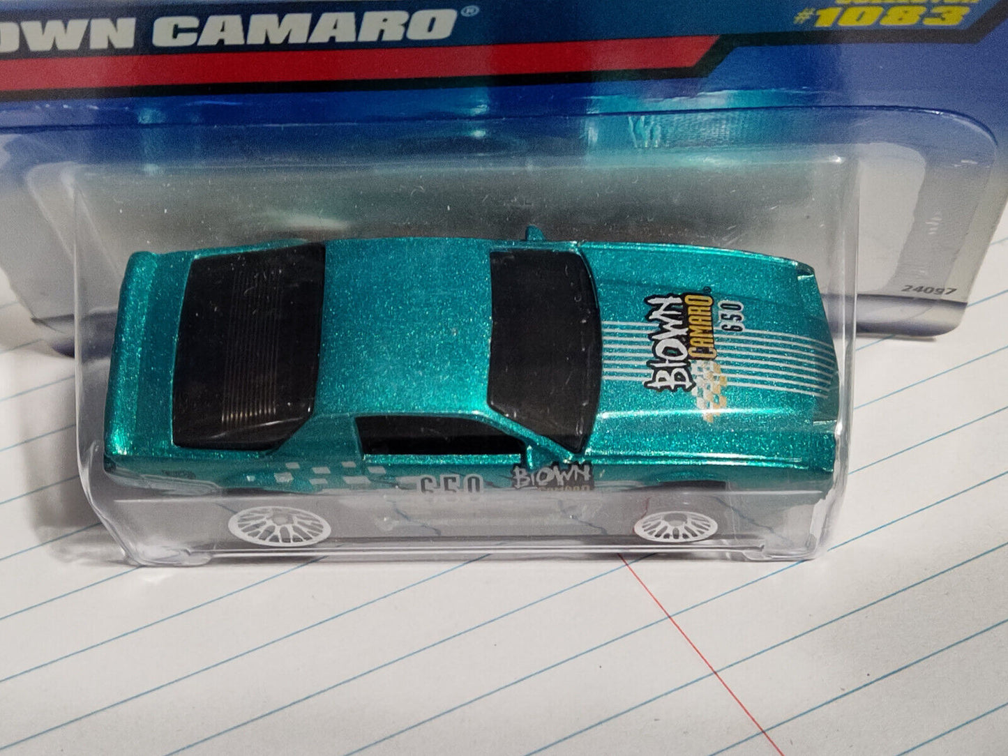 Hot Wheels #1083 Blown Camaro CREASE ACROSS CARD (Loc G)