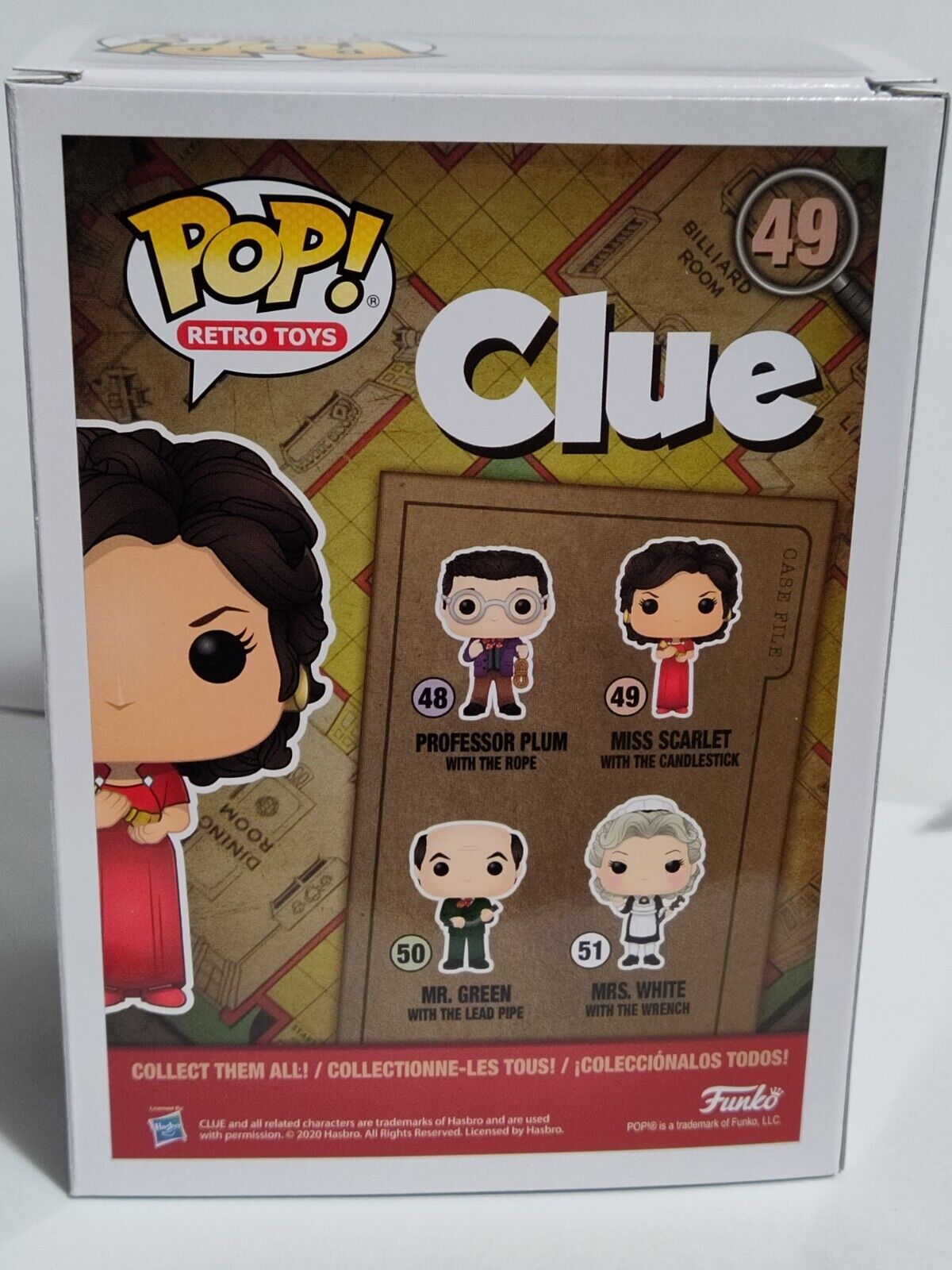 Funko Pop Retro Toys CLUE #49 Miss Scarlet with the candlestick