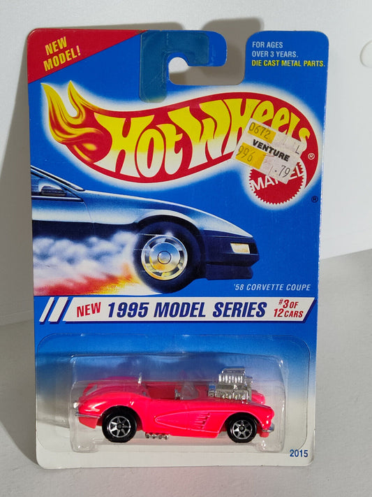 Hot Wheels 1995 Model Series #3 '58 Corvette Coupe 7 Spoke  BLISTER DENT(Loc Q)