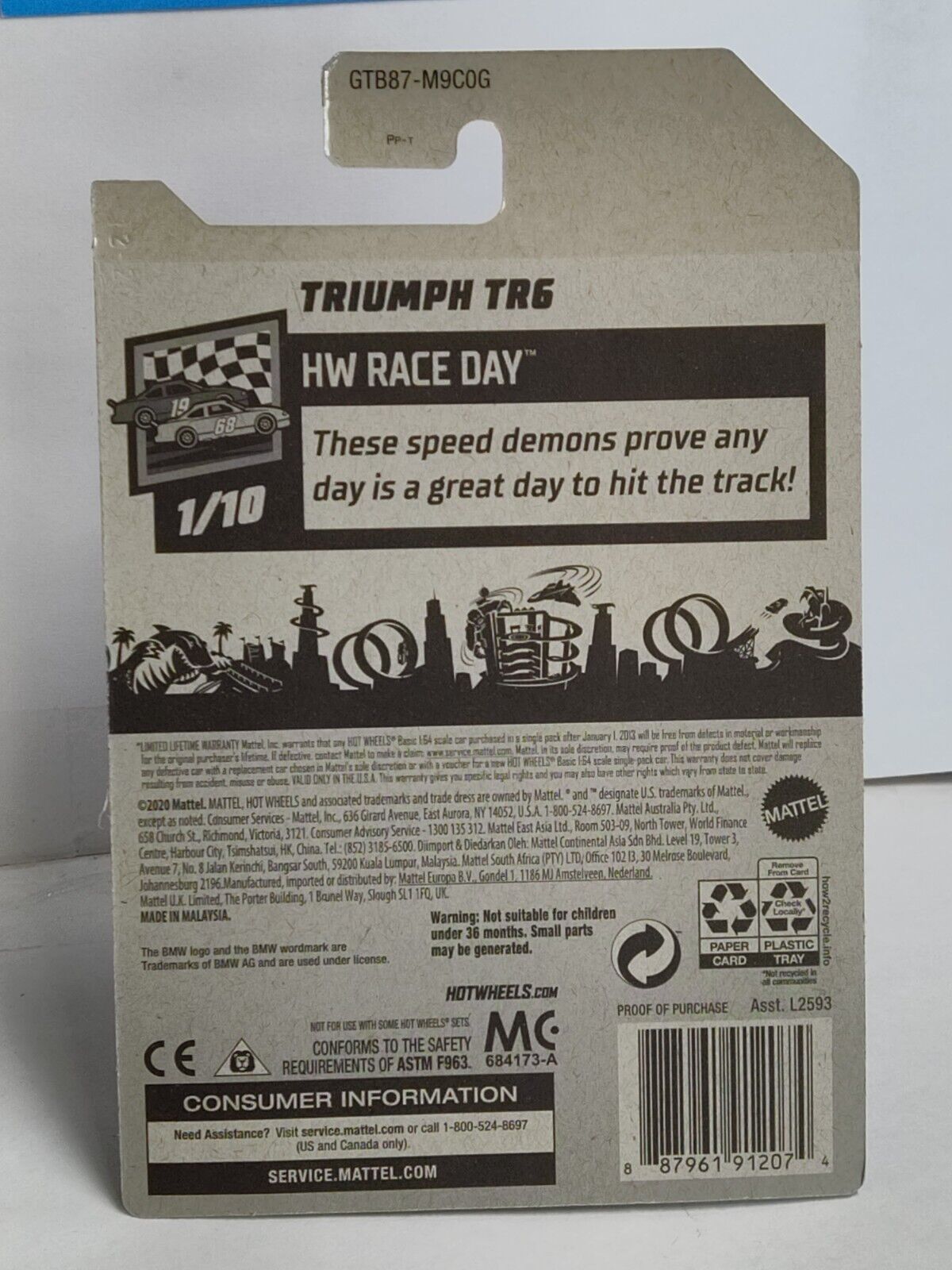 Hot Wheels #009 Mainline Race Day Series #1  Triumph TR6