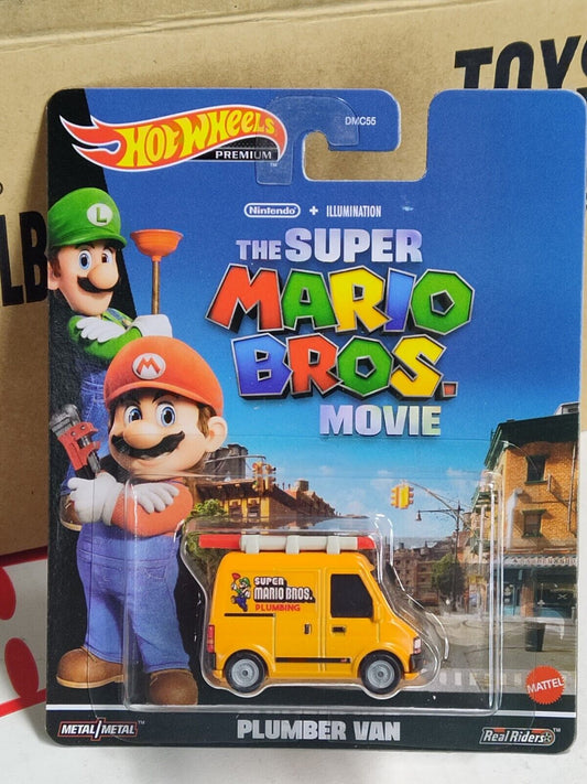 Hot Wheels HKC19 Super Marios Bros Movie Plumber Van RUFFLED EDGES/Split (Box 2)