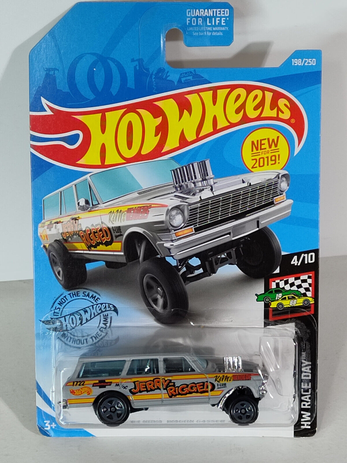 Hot Wheels #198 Race Day Series #4 '64 Nova Wagon Gasser BLISTER WRINKLED (Loc U