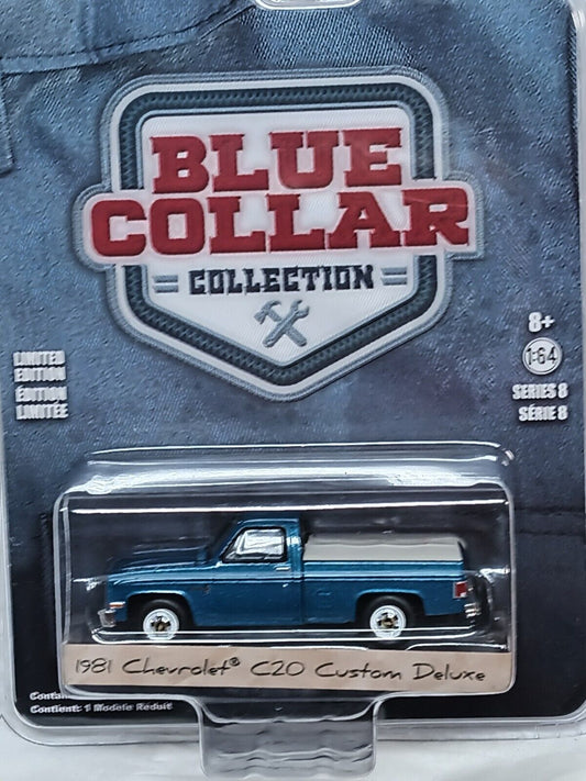 GreenLight Blue Collar 1981 Chevy C20 Custom Deluxe  BLSTR WRNKLED/SCRAPES ALL O