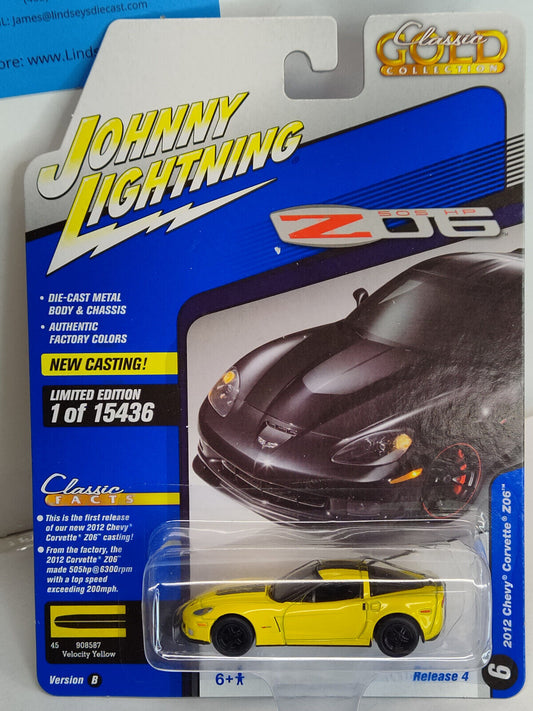 Johnny Lightning Gold Collection 2012 Chevy Corvette X06 SMALL SPOT PAPER MISSIN