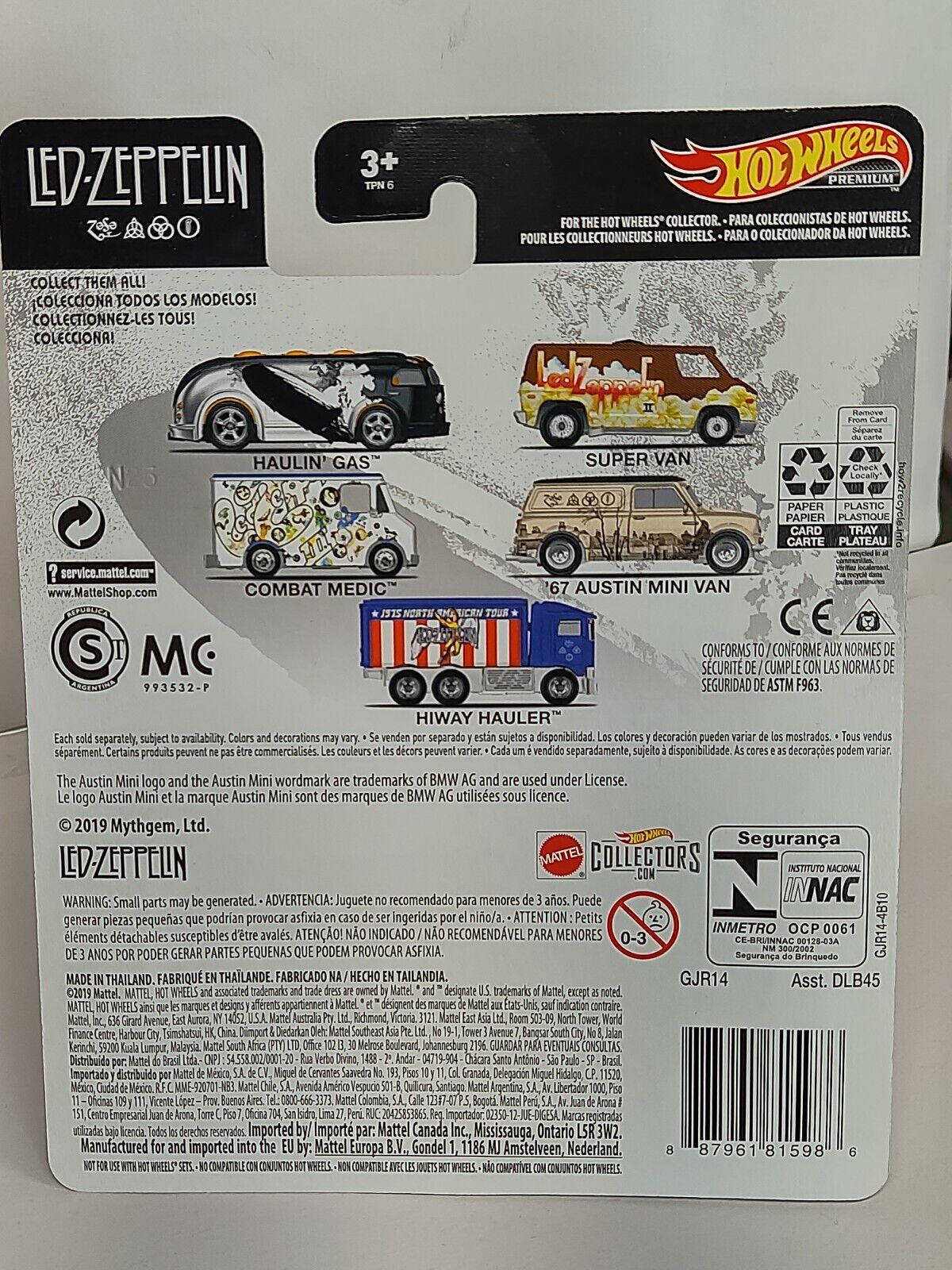 Hot Wheels GJR14 Led Zeppelin Series #1 Haulin Gas  (Box 25)