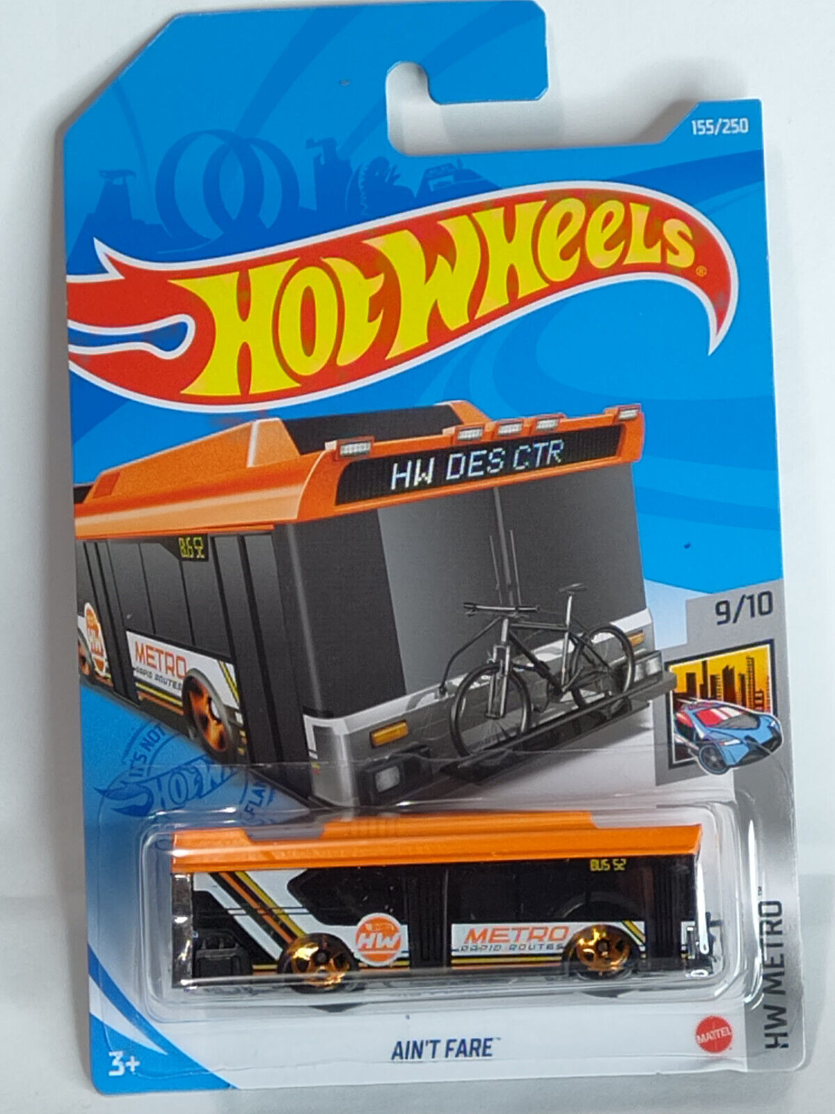 Hot Wheels #155 Mainline Metro Series #9 Ain't Fare BLISTER CRACKED SIDE