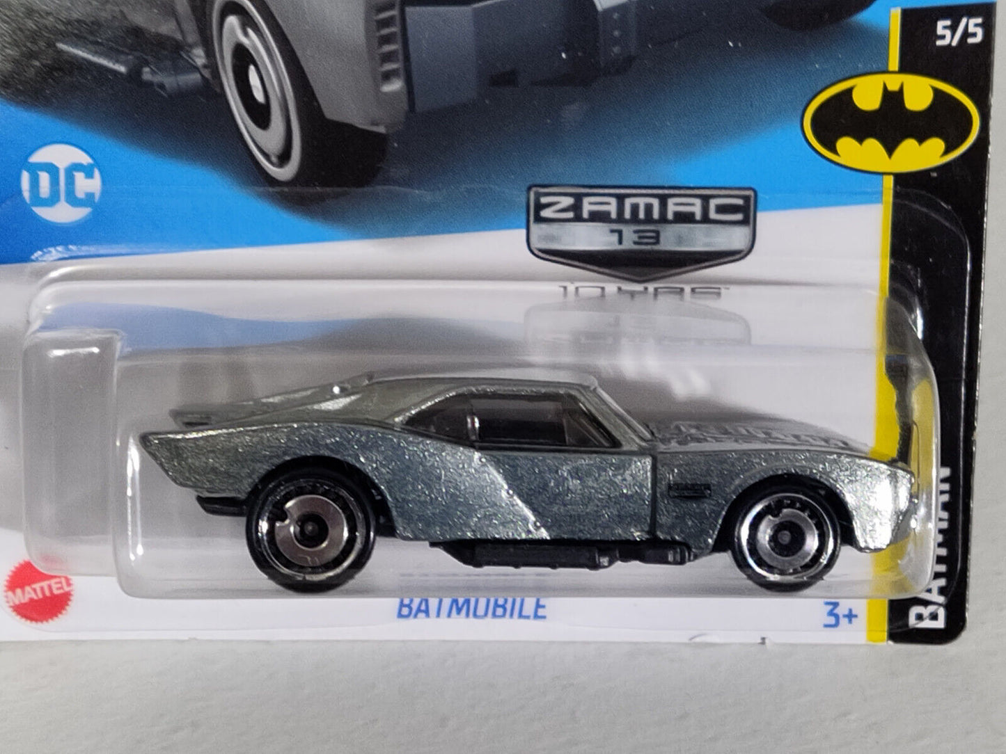 Hot Wheels #178 Batman Series #5 Batmobile ZAMAC  PEGHOOK CREASED (Loc F)