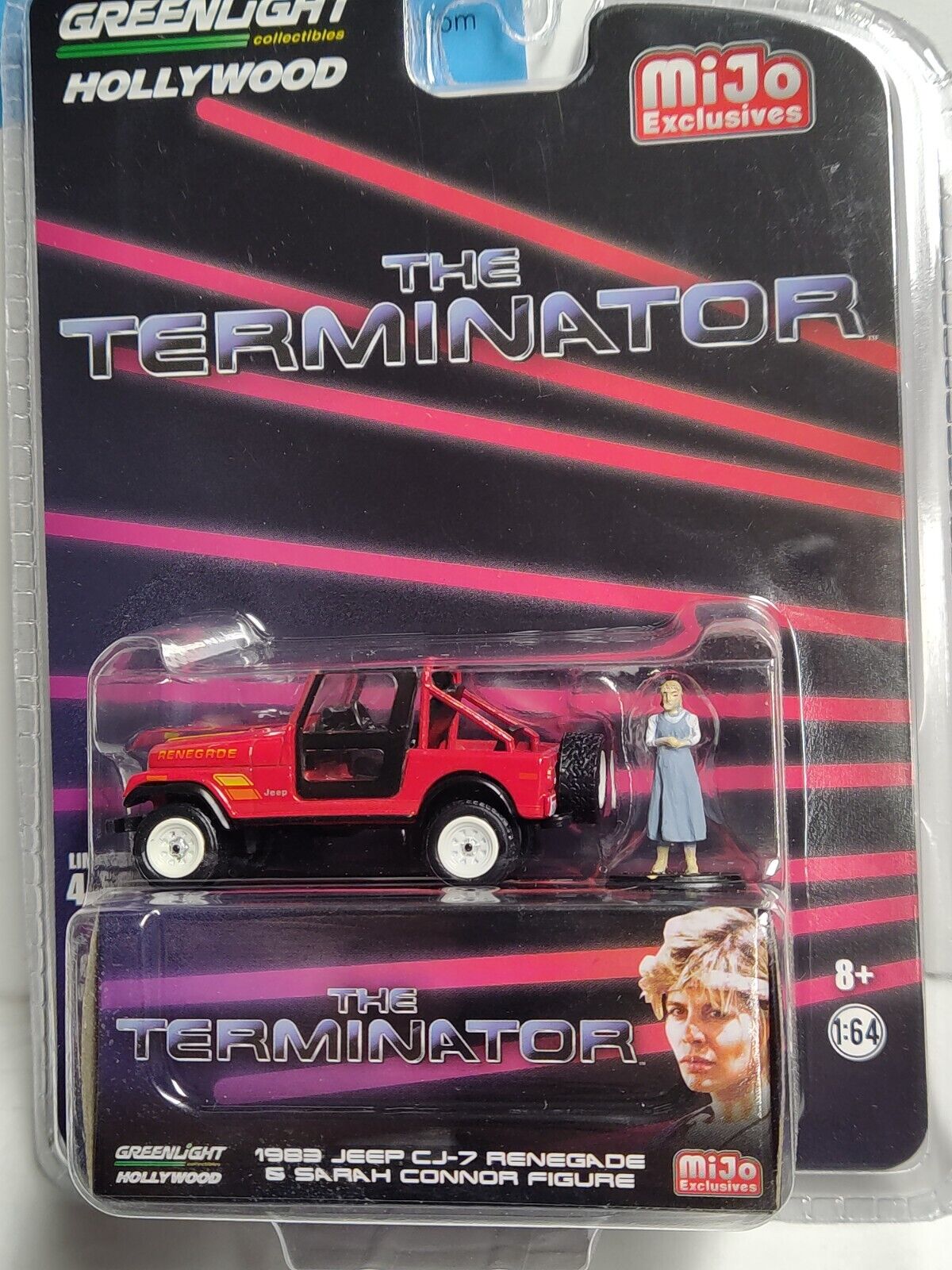 GreenLight MiJo Exclusive Terminator 1983 Jeep CJ-7 Renegade W/ Sarah Figure