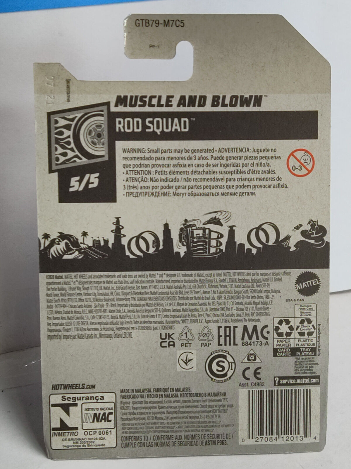 Hot Wheels #184 Mainline Rod Squad Series #5 Muscle and Blown (Red)