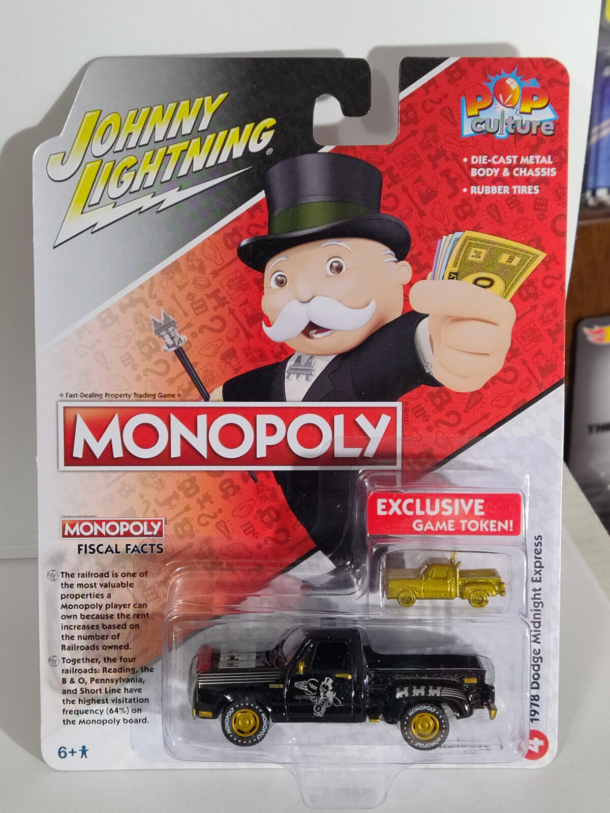 Johnny Lightning MONOPOLY 1978 Dodge Midnight Express LIGH VEINS DWN CENTER CARD