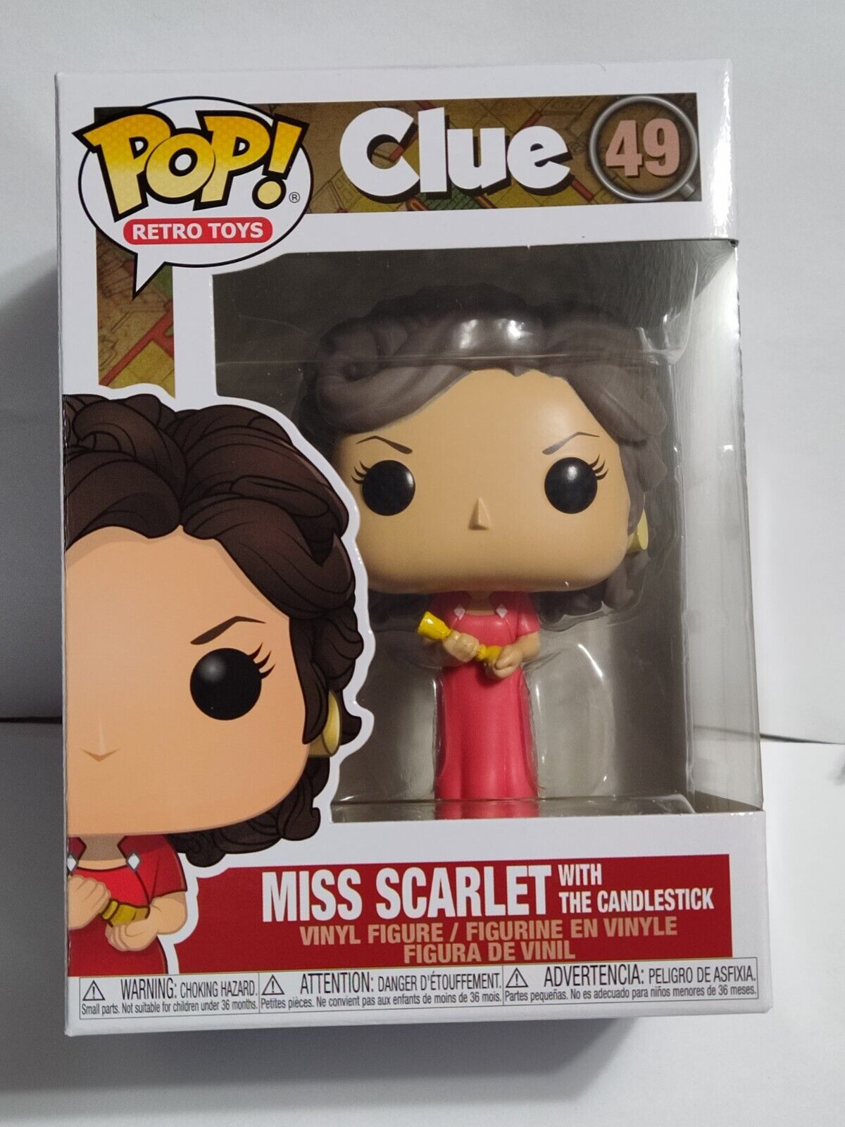 Funko Pop Retro Toys CLUE #49 Miss Scarlet with the candlestick