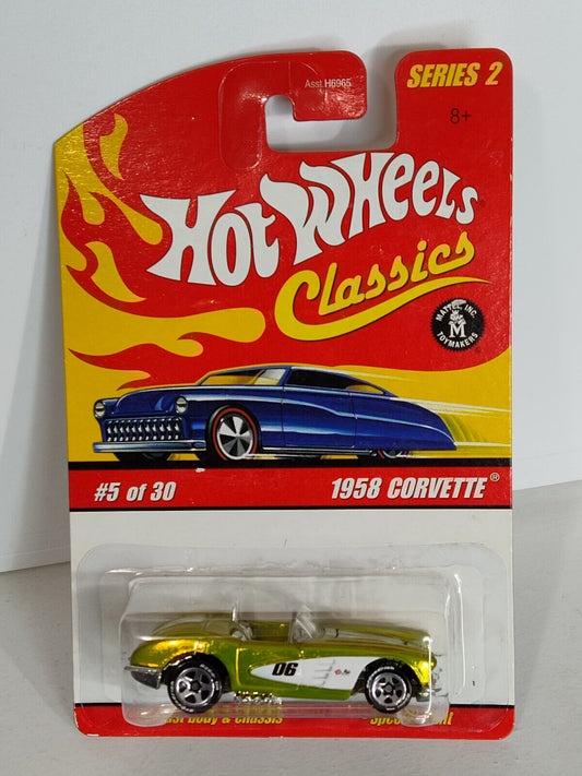 Hot Wheels #J2761 Classics Series 2 #5 1958 Corvette CARD WAVY (Loc O)