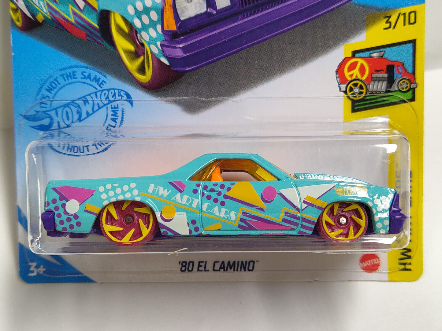 Hot Wheels #044 Art Cars Series #3 '80 El Camino CRACKED BLISTER LH SIDE