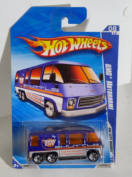 Hot Wheels #116 City Works Series #8 GMC Motorhome BLISTER WRINKLED (Loc L)