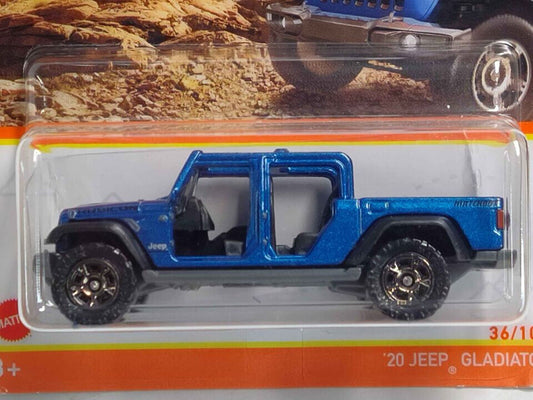 Matchbox #036  '20 Jeep Gladiator (Blue SHORT CARD CARD CREASED/BLST WRINK(Loc L