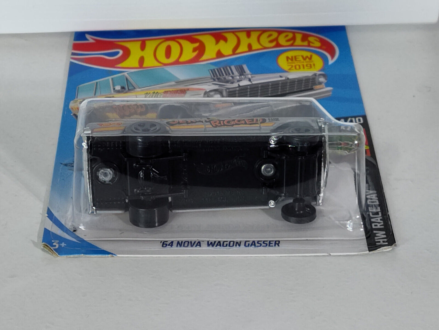 Hot Wheels #198 Race Day Series #4 '64 Nova Wagon Gasser BLISTER WRINKLED (Loc U