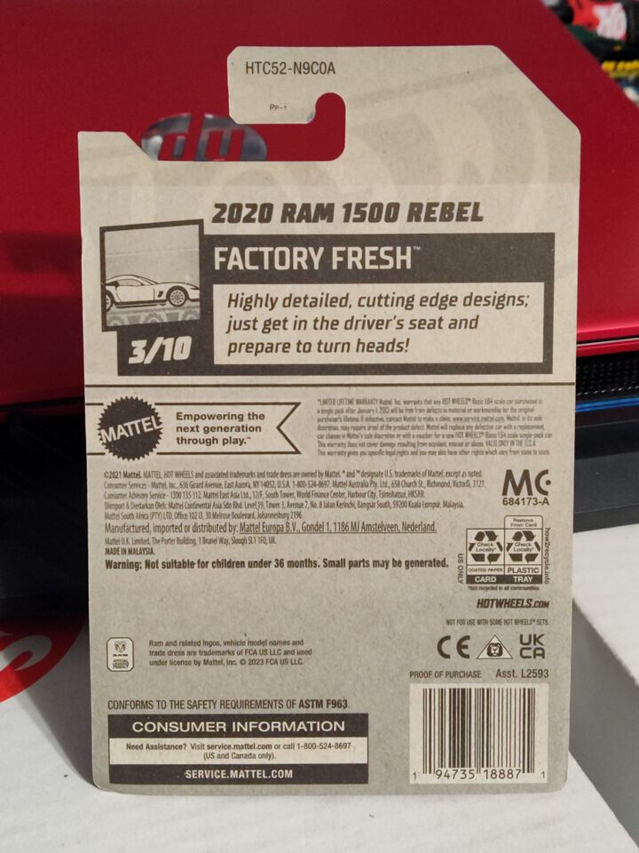 Hot Wheels #024 Factory Fresh #3 2020 RAM 1500 Rebel BLISTER WRINKLED (Loc X)