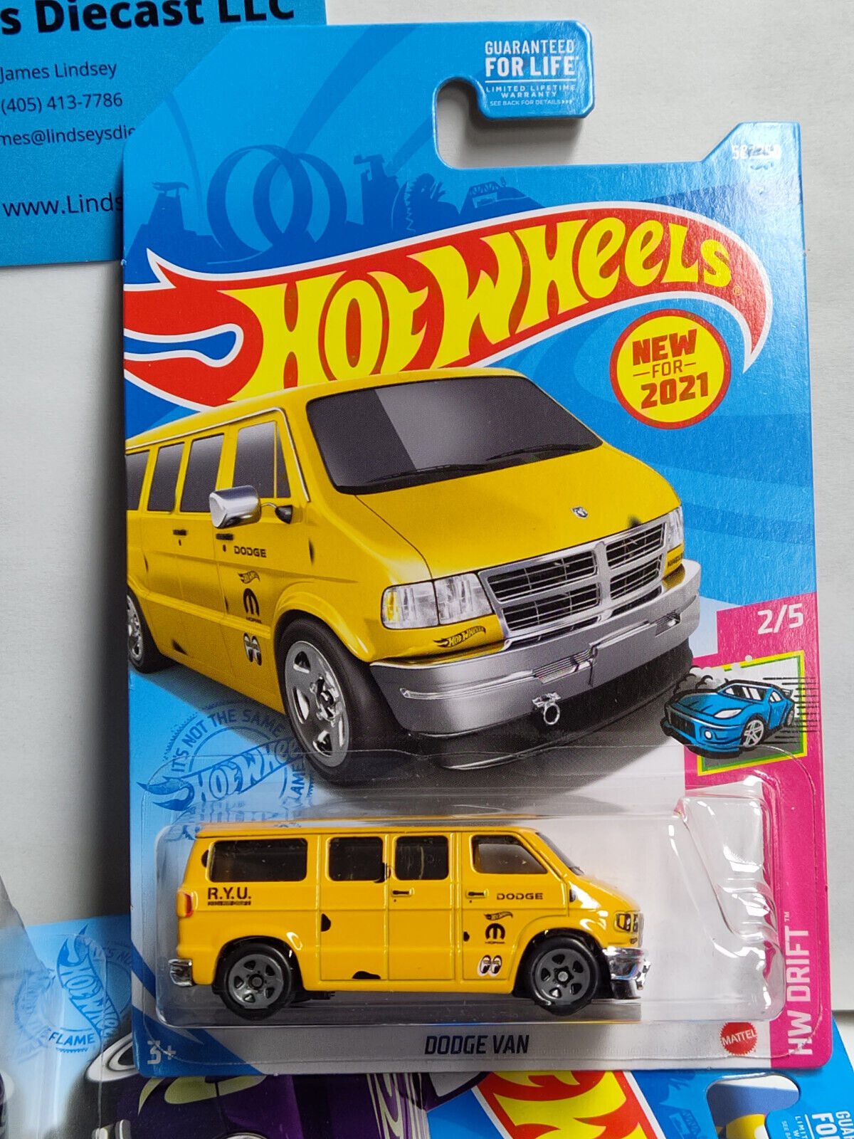 Hot Wheels #050 Mainline Drift Series #2 Dodge Van Yellow PEGHOOK BENT