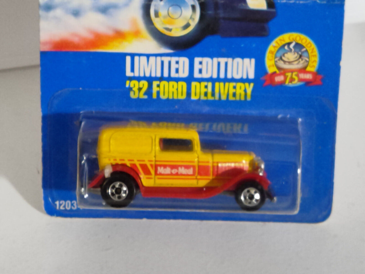 Hot Wheels Malt O Meal Series '32 Ford Delivery BAD CARD & BLISTER (Loc U)