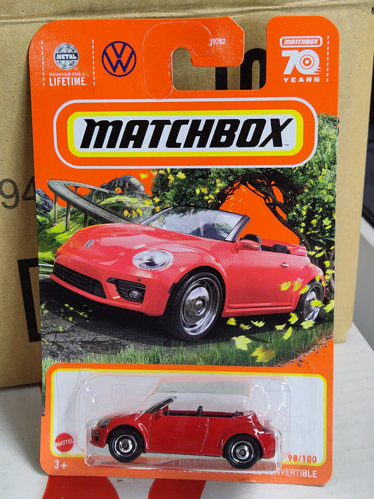 Matchbox #098 2019 Volkswagen Beetle Convertible(Red)  (Loc L)