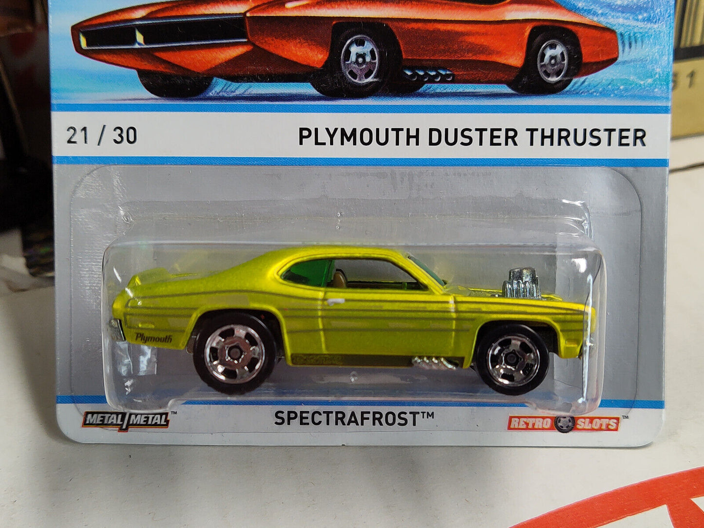 Hot Wheels #Y9444 Cool Classics #21 Plymouth Duster Thruster STKR ON BASE (Lc X)