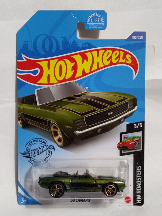 Hot Wheels #190 ML Roadsters Series #3 '69 Camaro PEGHOOK BENT/CREASED (Loc-A)