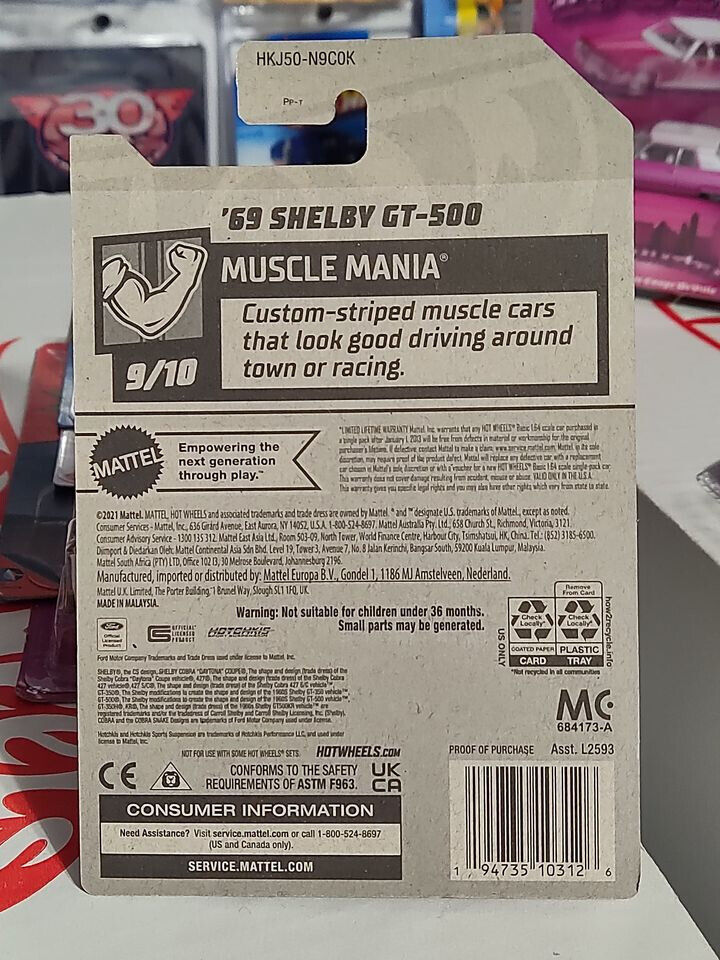 Hot Wheels #195 ML Muscle Mania Series #9 '69 Shelby GT-500 (Loc A)