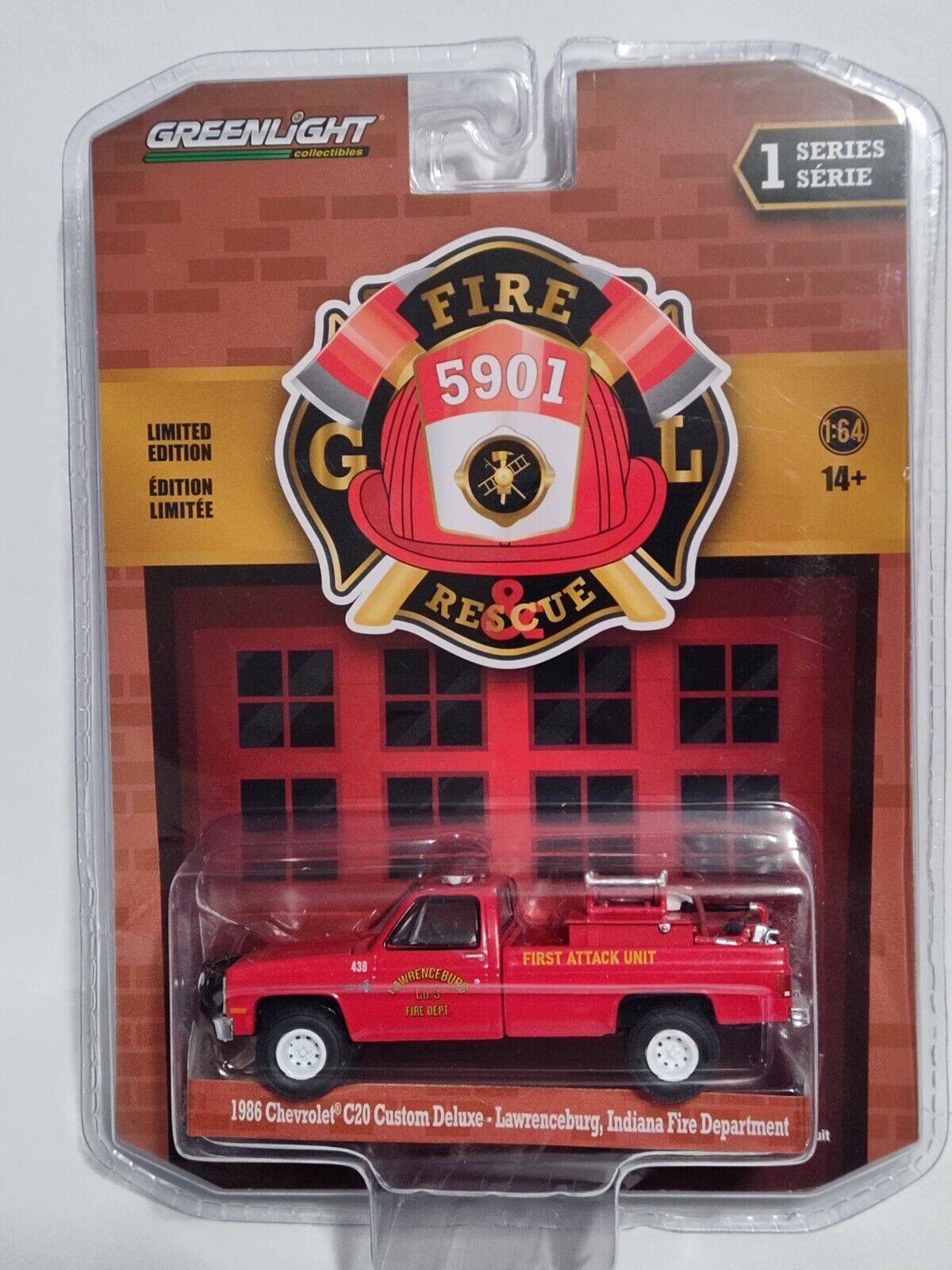 GreenLight Fire and Rescue Series 1986 C20 Custom Deluxe Indiana Fire Dept 1:64