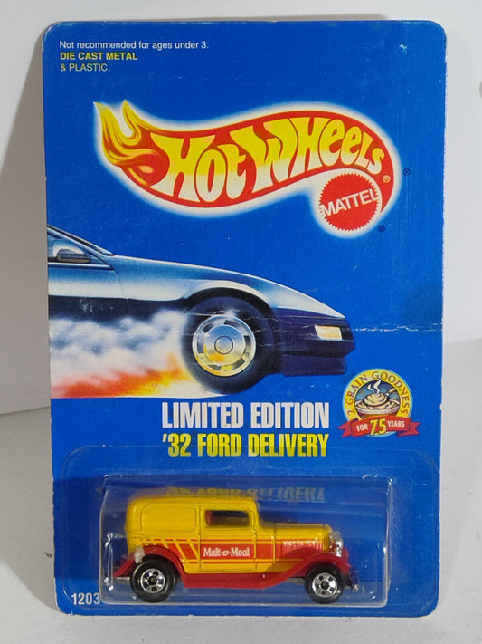 Hot Wheels Malt O Meal Series '32 Ford Delivery BAD CARD & BLISTER (Loc U)