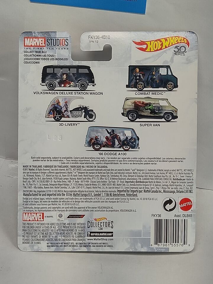 Hot Wheels FKY36 Marvel Studios Series #3 Avengers 3D-Livery (Box-1)