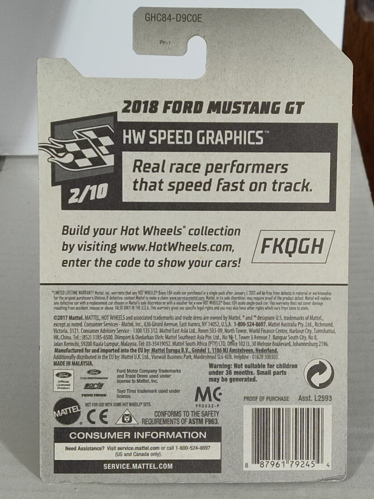 Hot Wheels #092 Speed Graphics Series #2 2018 Ford Mustang GT (Loc P)