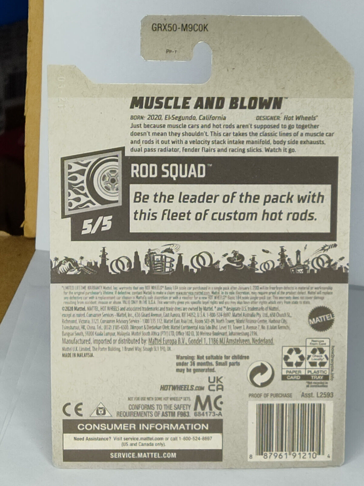 Hot Wheels #184 Mainine Rod Squad Series Muscle and Blown