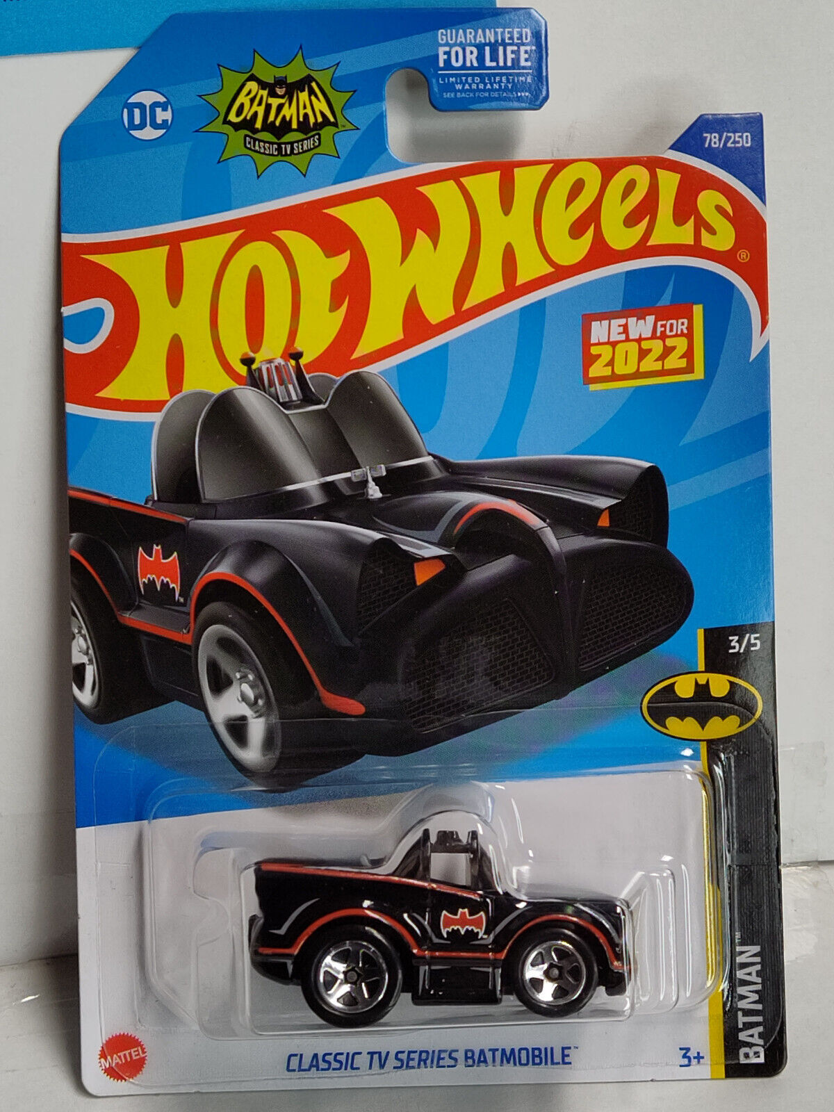 Hot Wheels #078 Batman Series #3 Classic TV Series Batmobile(BLK)CRD CREA(Loc R)