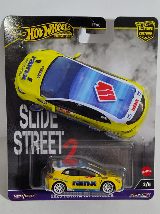 Hot Wheels HKC82 Slide Street Series 2 #3 2023 Toyota GR Corolla CRNR BE(Box 51/77)